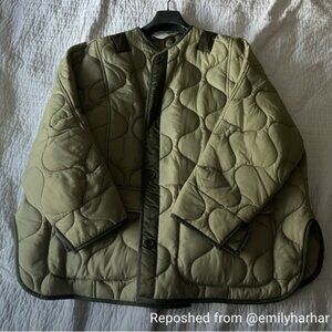NWT The Frankie Shop Oversized Collarless Quilted Jacket